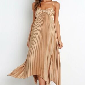 Gold Pleated Dress